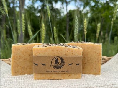 Goat Yogurt Soap: Calming Bar with Turmeric, Oats, Honey &amp; Lavender