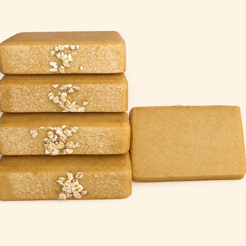 Goat Yogurt Soap: Calming Bar with Turmeric, Oats, Honey &amp; Lavender
