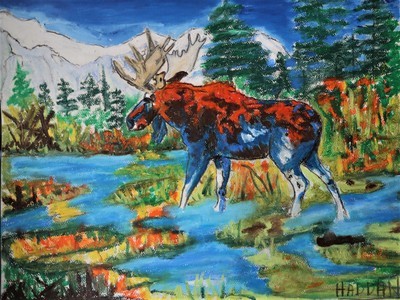 Electric Moose in the wetlands