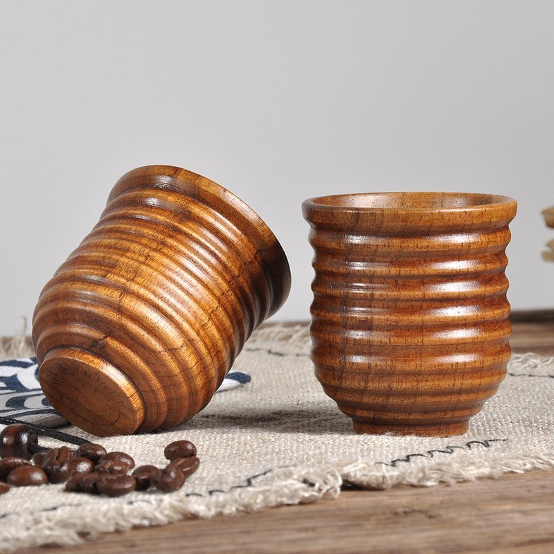 New Wooden Cup Log Color Handmade Natural Wood Coffee Tea Beer Juice Milk Mug