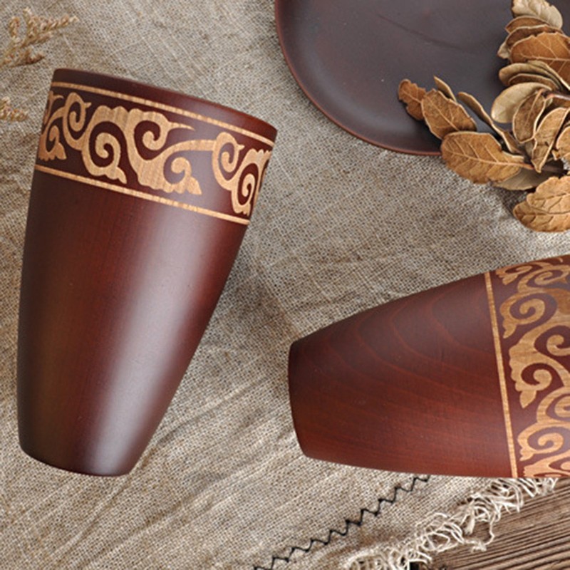 New Wooden Cup Log Color Handmade Natural Wood Coffee Tea Beer Juice Milk Mug
