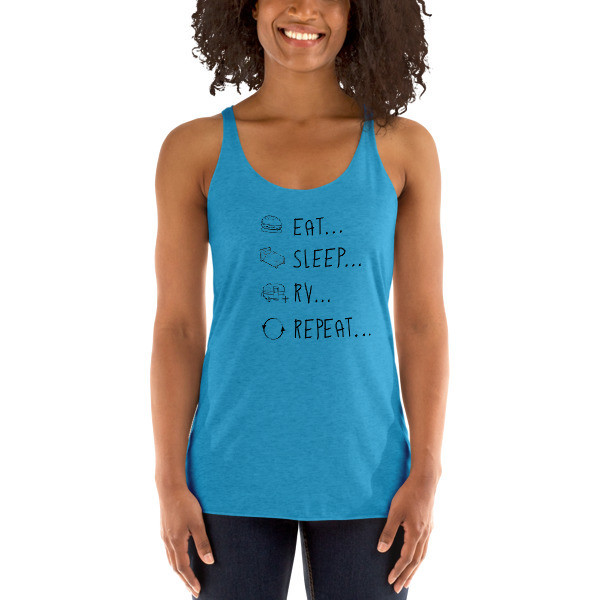 Eat... Sleep... RV... Repeat...  Racerback Tank