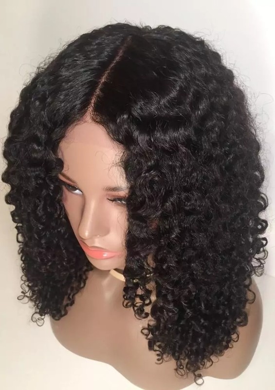 Bob curly wig longueur 14 Avec closure impreignée