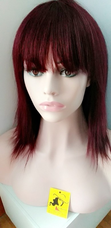 Bungundy wig 12&quot; brazilian hair wig