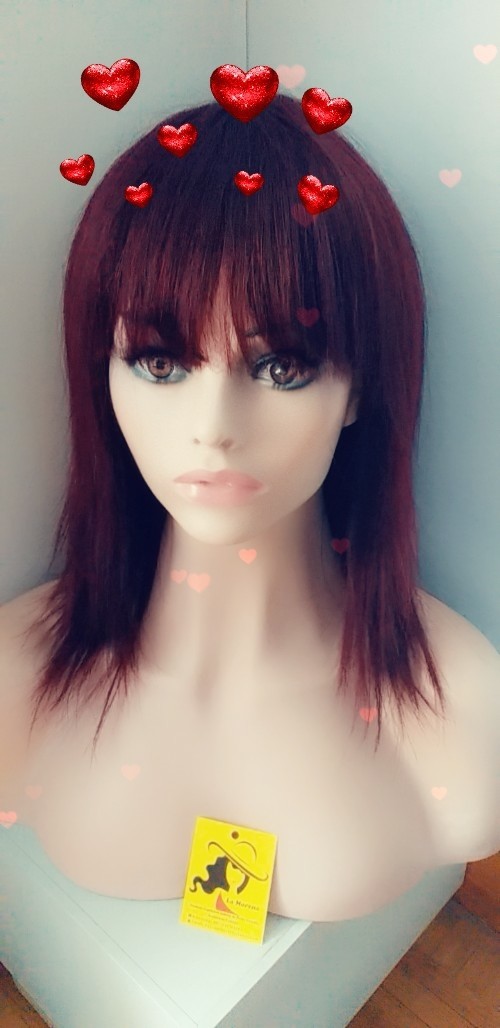 Bungundy wig 12&quot; brazilian hair wig