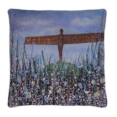 Angel of the North Cushion (flowers)