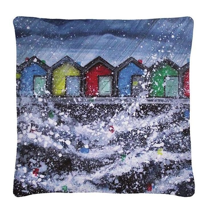 Blyth Beach Huts Cushion