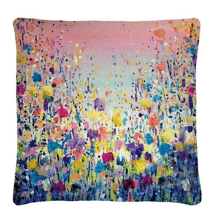 Flowers Blue Cushion