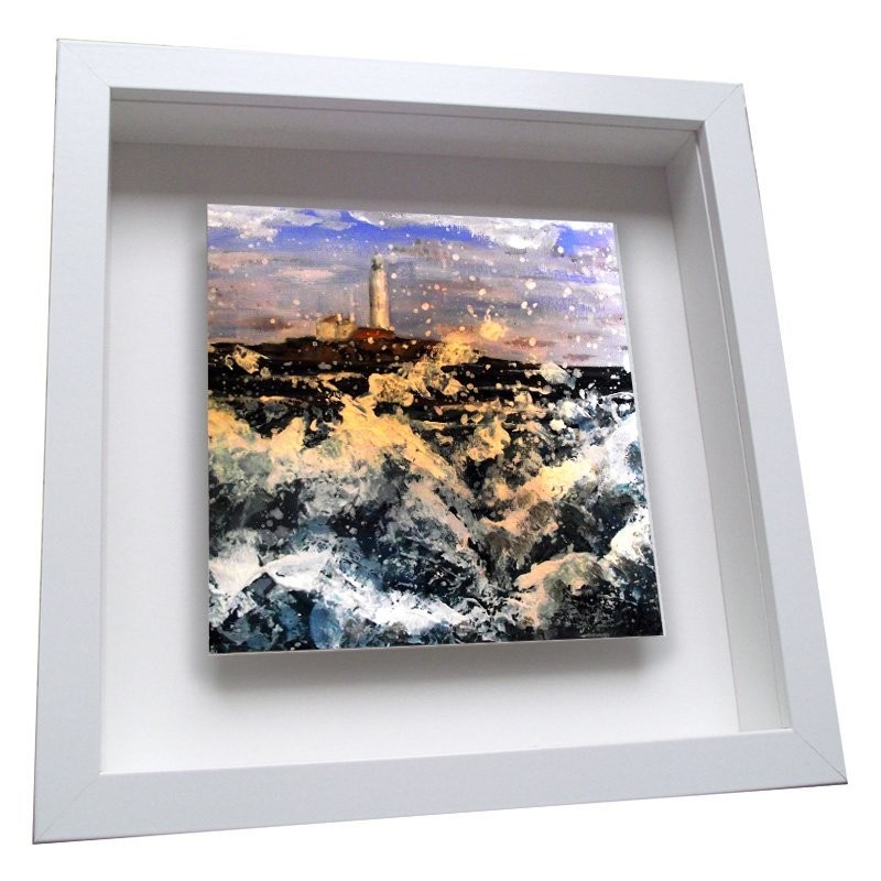 Wild Waves at St Marys - Framed Ceramic Tile