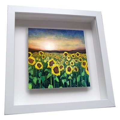 Sunflower at Sunset - Framed Ceramic Tile