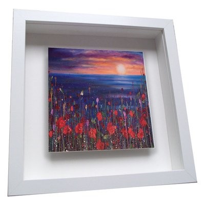 Poppies at Sunset - Framed Ceramic Tile