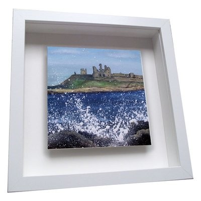 Dunstanburgh Castle - Framed Ceramic Tile