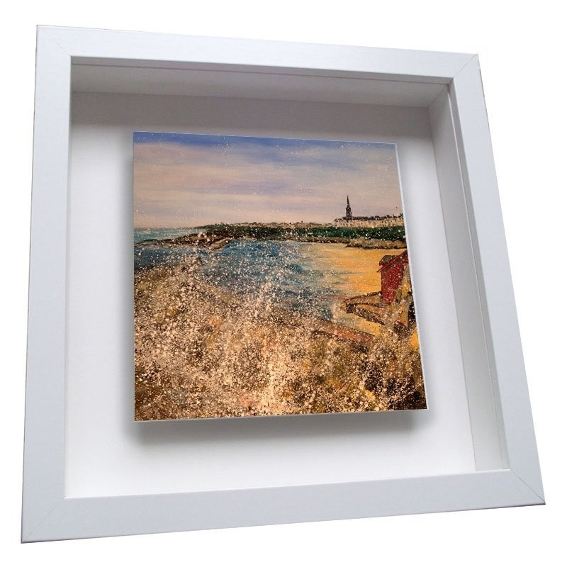 Cullercoats Harbour - Framed Ceramic Tile
