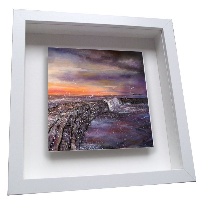 Cullercoats the Wave - Framed Ceramic Tile