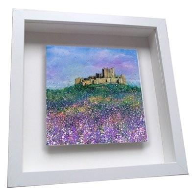 Bamburgh Castle Flowers - Framed Ceramic Tile