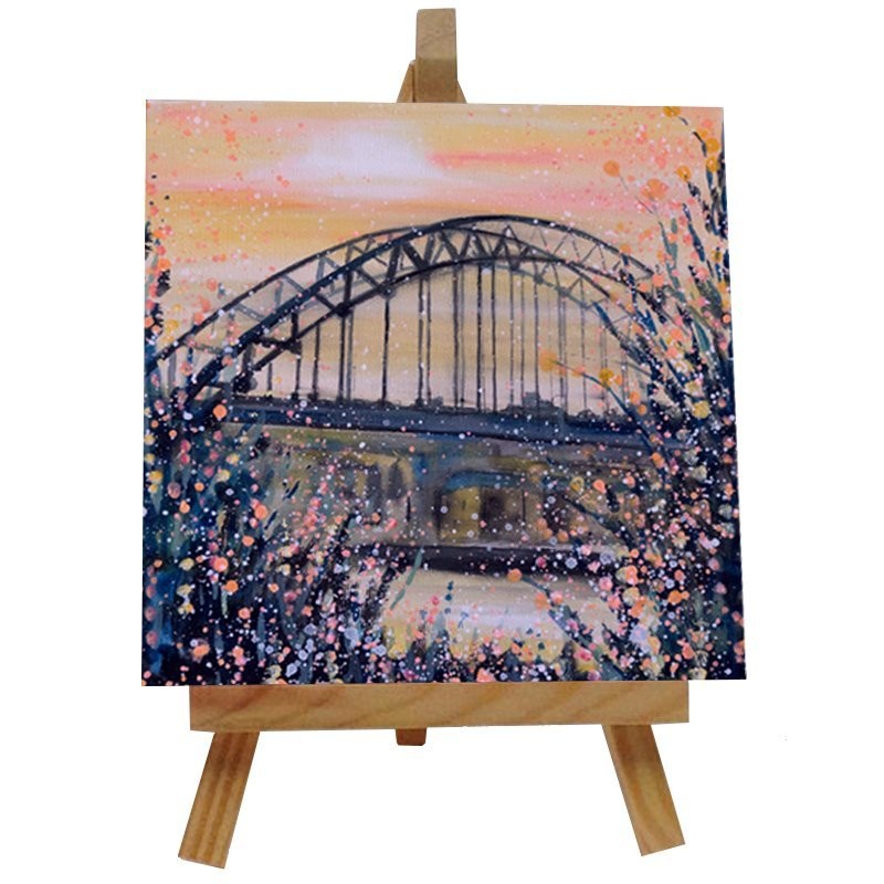 Tyne Bridge Ceramic tile with easel