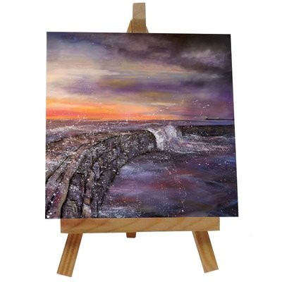 Cullercoats the Wave Ceramic tile with easel