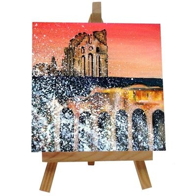 Tynemouth Priory Ceramic tile with easel