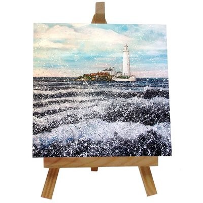 St Marys Whitley Bay Ceramic tile with easel