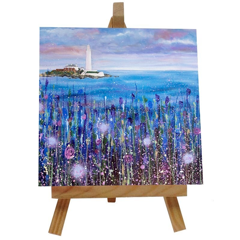 St Marys Blue Ceramic tile with easel