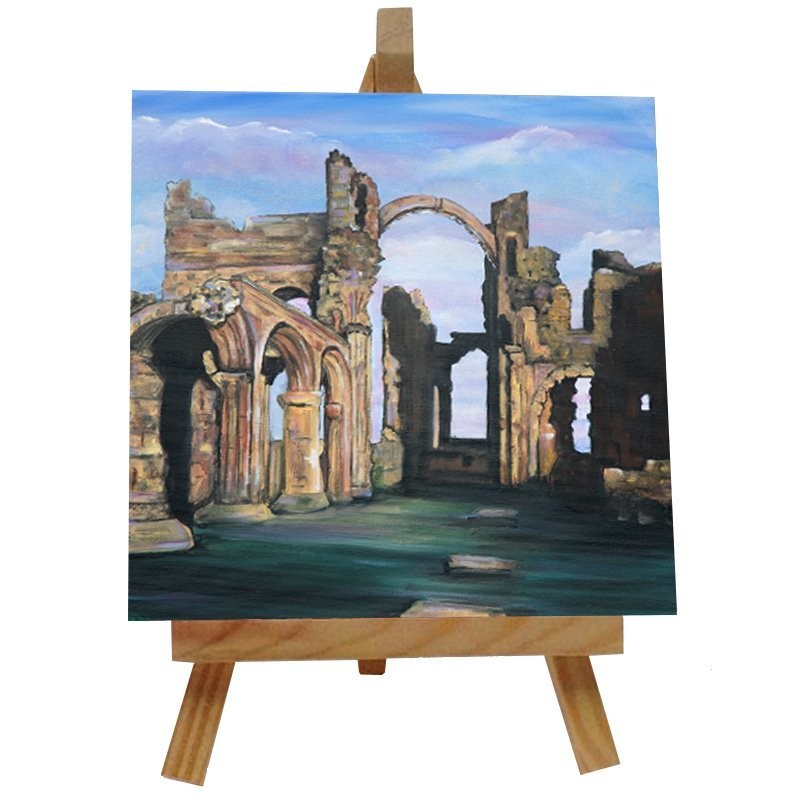 Lindisfarne Ceramic tile with easel