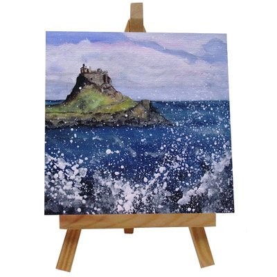 Holy Island Ceramic tile with easel