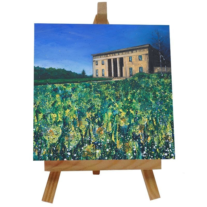 Belsay Hall Ceramic tile with easel