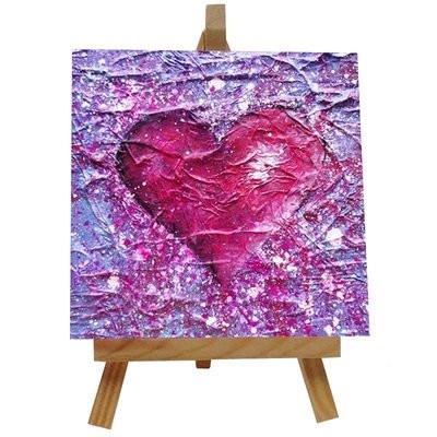 Love Purple Ceramic tile with easel