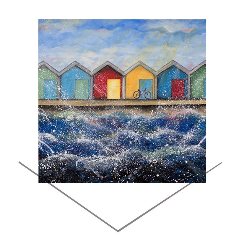 Beach Huts in the Sunshine Greeting Card