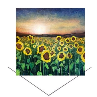 Emily Ward Sunflowers at Sunset Greeting Card