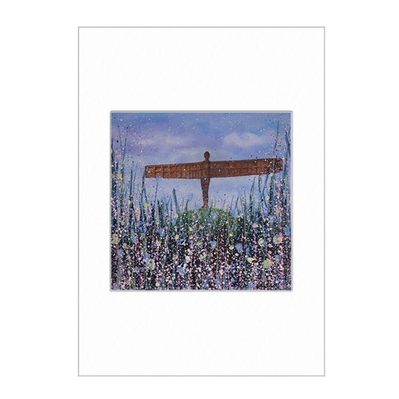 Angel of the North Print A4 - with flowers