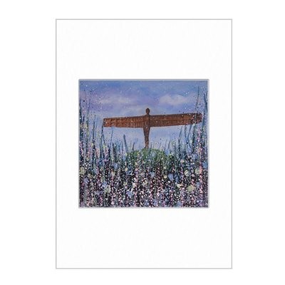 Angel of the North Print A4 - with flowers