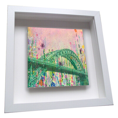 Tyne Bridge - Framed Ceramic Tile - Flowers