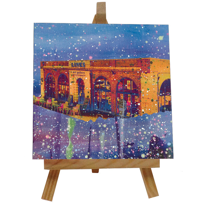 Links Art Gallery Ceramic tile with easel
