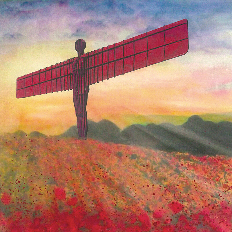 Emily Ward Angel of the North Canvas Print - Poppies