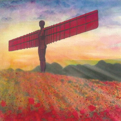 Emily Ward Angel of the North Canvas Print - Poppies
