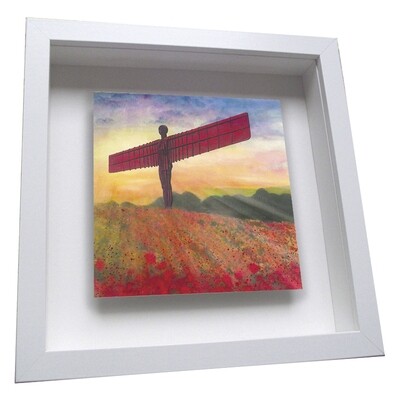 Angel of the North Framed Ceramic Tile - Poppies