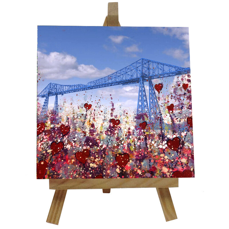 Transporter Bridge Middlesbrough  Ceramic tile with easel