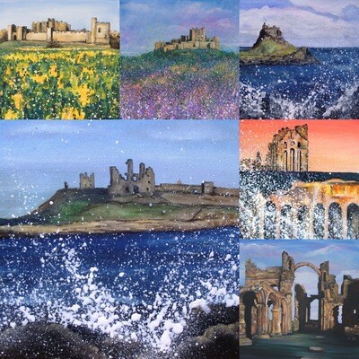 Pack of 6 Greeting Cards North East Castles