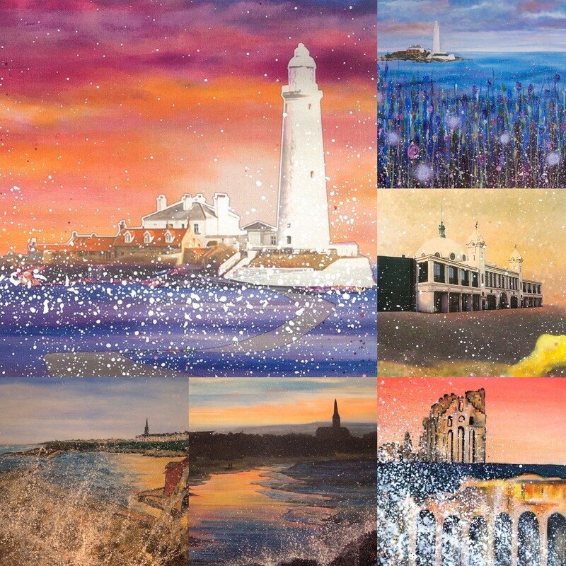 Pack of 6 North of the Tyne Postcards