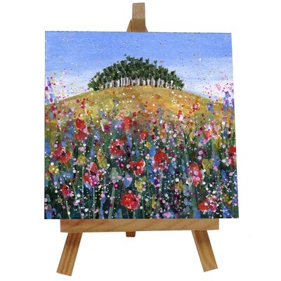 Over the Hill Ceramic tile with easel