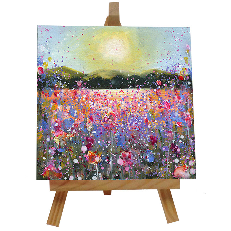Morning Glory  Ceramic tile with easel