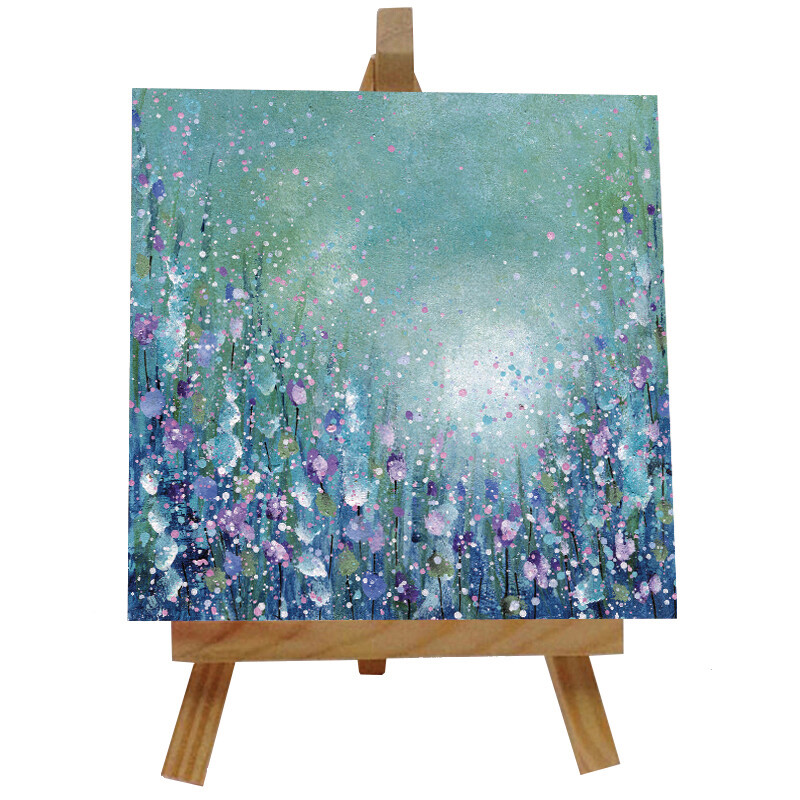 Pretty Flowers  Ceramic tile with easel