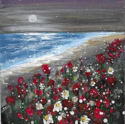 Poppies in the Moonlight Original Painting