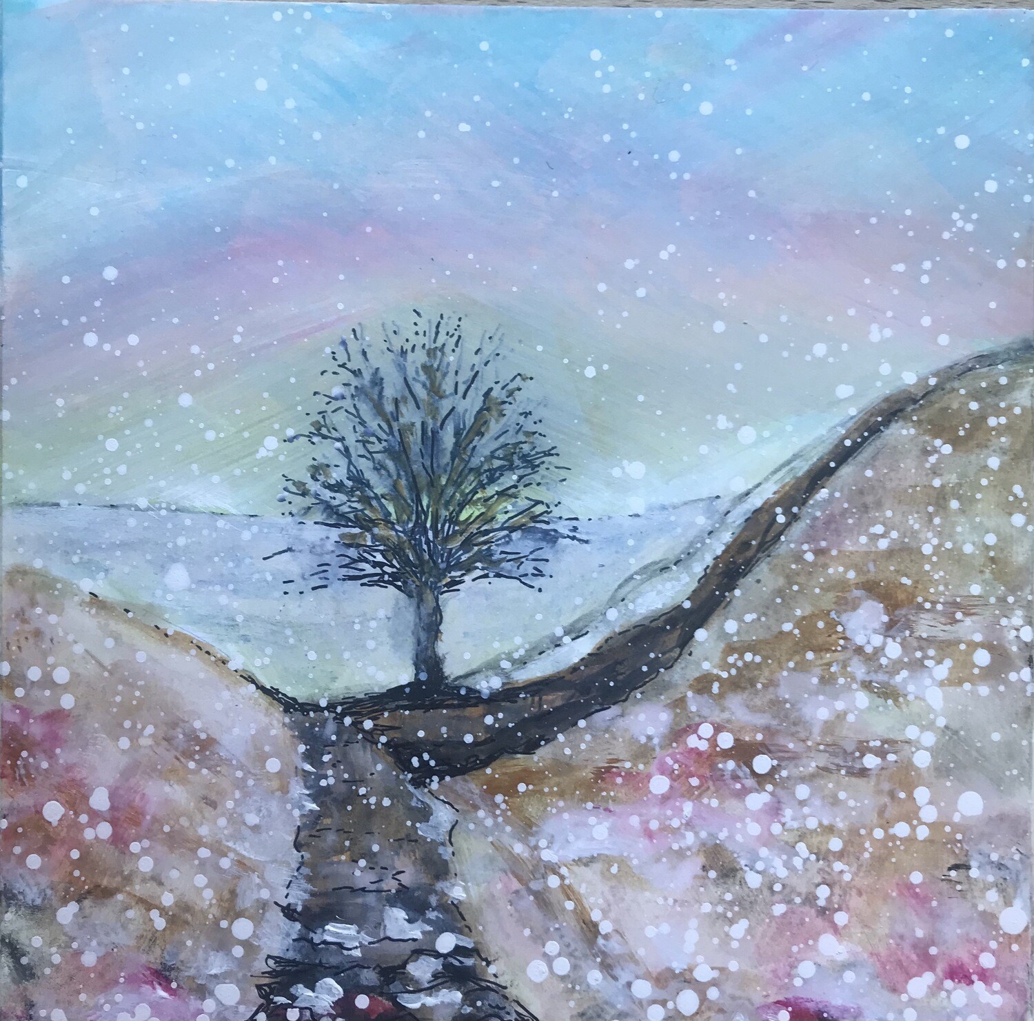 Sycamore Gap in the Winter Original Painting