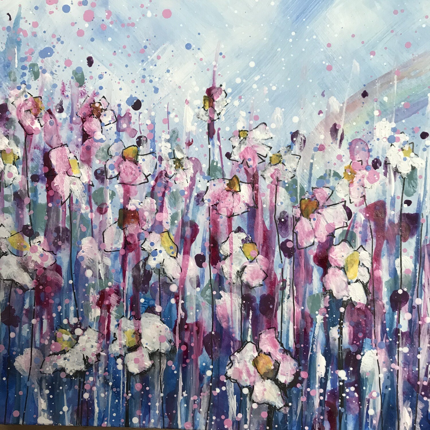 Daisy under the Rainbow Original Painting