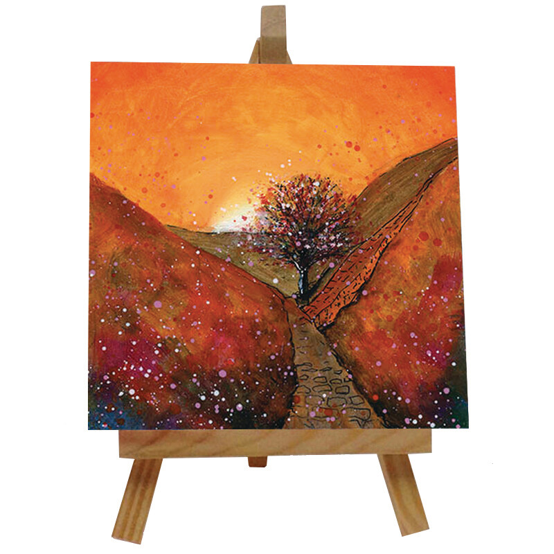 Sycamore Gap Autumn Ceramic tile with easel