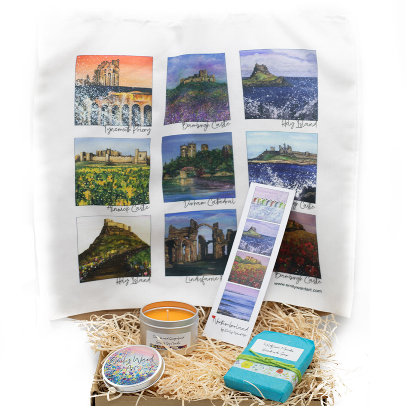 North East Castles in a Gift box - includes Bag, Bookmark, Soap and Candle