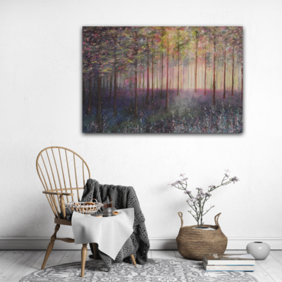 Bluebell Woods Rectangular Canvas Print