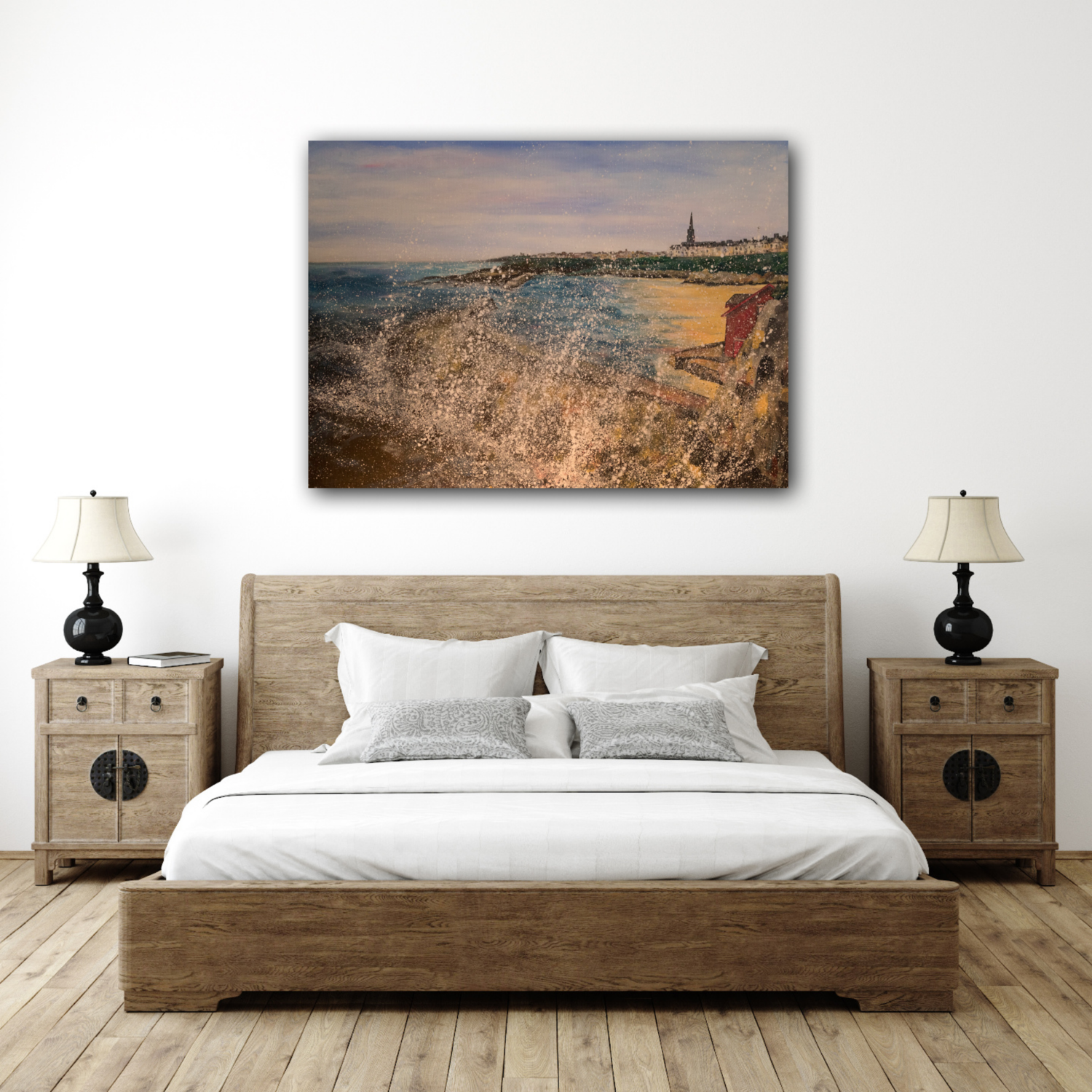 Cullercoats Harbour Rectangular Canvas Print